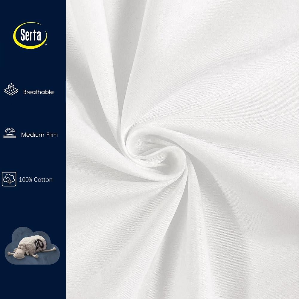 Serta 500 Fill Power Hotel Collection Gusseted 300 Thread Bed Side Sleeper-Made in USA Pillow, 1 Count (Pack of 1), White