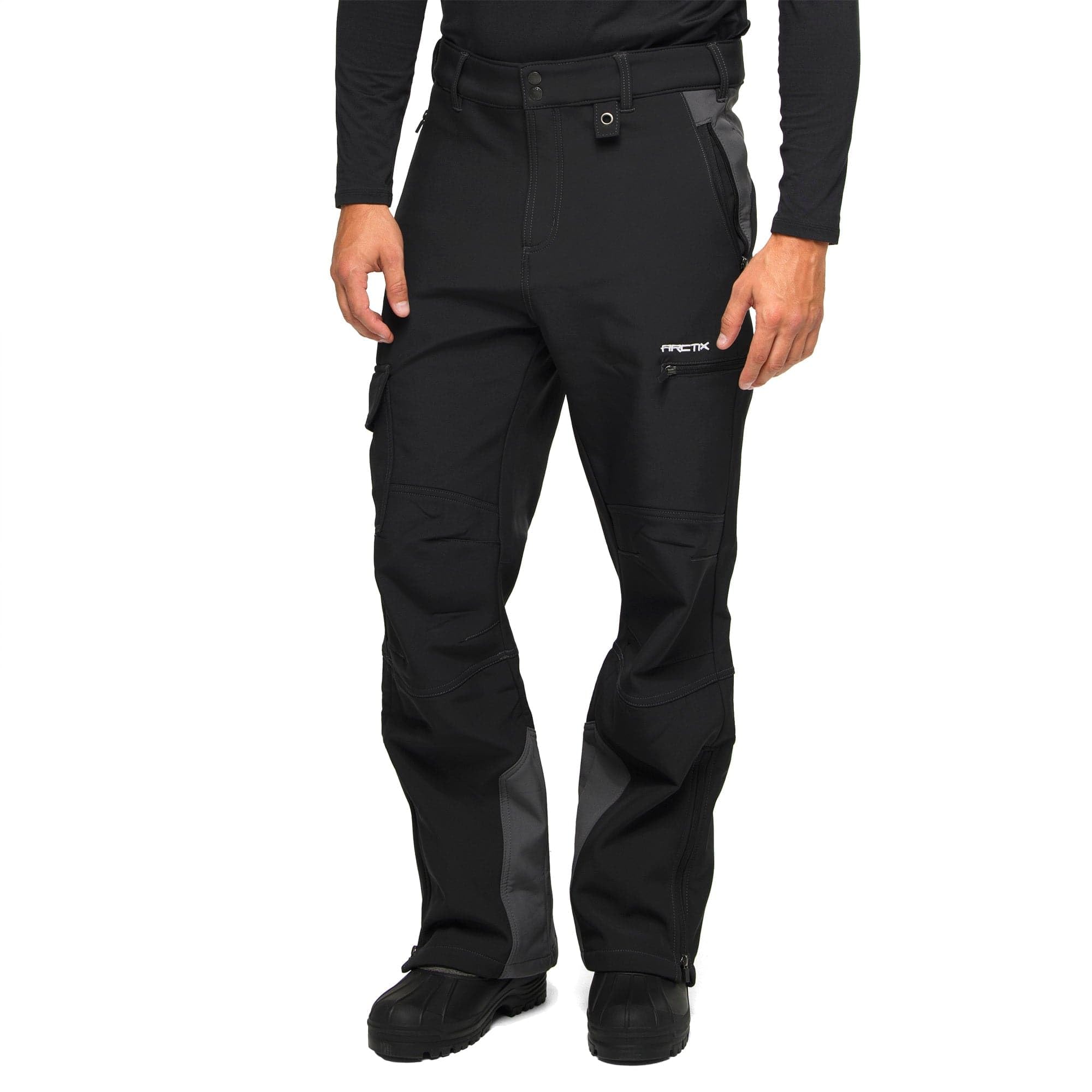 Arctix Men's Advantage Outdoor Quick Dry Fleece Lined Softshell Pants, Jet Black, Small/32" Inseam