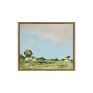 martha stewart across the plains 2 wall art living room decor - landscape print gel coated canvas, home accent modern bathroom decoration, ready to hang poster painting for bedroom, 25.2" x 21.2", multi