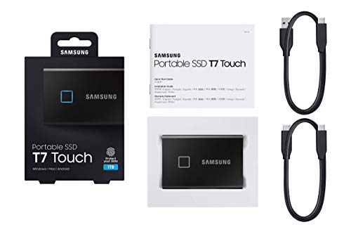 SAMSUNG SSD T7 Portable External Solid State Drive 1TB, Up to USB 3.2 Gen2 , Reliable Storage for Gaming, Students, Professionals, (MU-PC1T0T/AM), Black