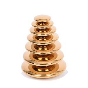 TickiT Sensory Reflective Buttons - Gold - Set of 7 - Ages 0m+ - Mirrored Discs for Babies and Toddlers - Sensory Stacking Toy