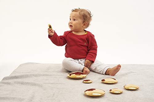 TickiT Sensory Reflective Buttons - Gold - Set of 7 - Ages 0m+ - Mirrored Discs for Babies and Toddlers - Sensory Stacking Toy