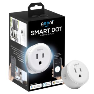 geeni dot smart wi-fi outlet plug, white, (1 pack) – no hub required – works with amazon alexa and google assistant, requires 2.4 ghz wi-fi