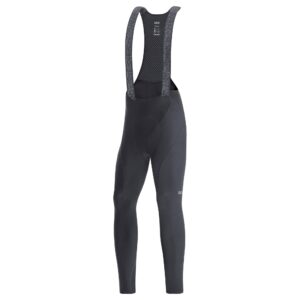 gore wear men's thermo cycling bib tights with seat pad, c3, black, x-large