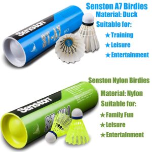 Senston Badminton Shuttlecocks Nylon Badminton Shuttlecocks Birdies Durability Stability Shuttlecock for Outdoor Indoor Sports Activities/Training