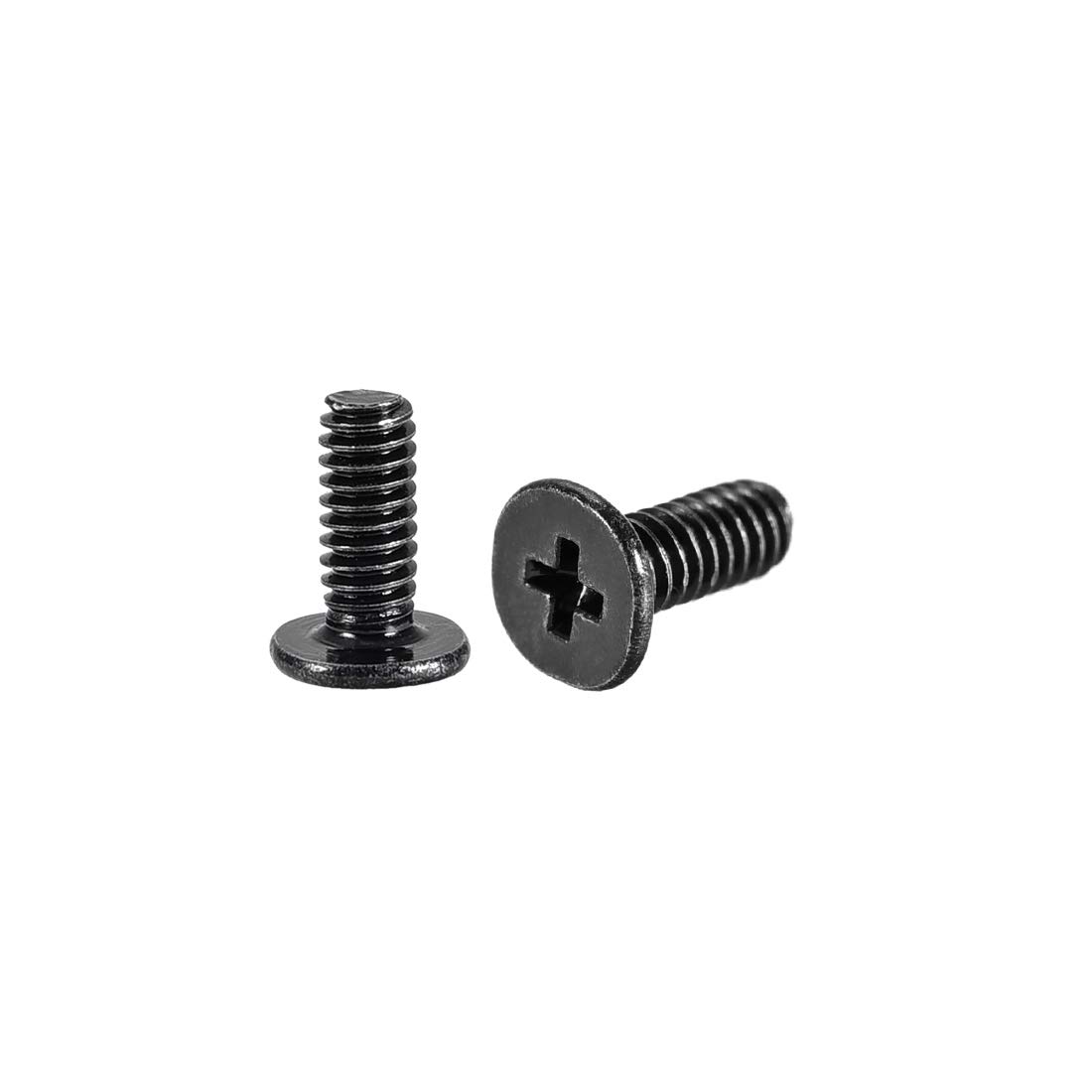 uxcell M2x5mm Phillips Screw Fastener Black 3.8mm Dia Screw Head for Laptop PC TV Fan Switch 200pcs