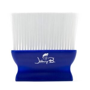 johnny b. professional barber neck duster with soft, long bristles, blue