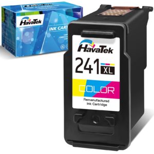 havatek remanufactured ink cartridge replacement for canon 241 241xl cl-241xl for pixma mg3620 mg3600 mx452 mg2120 mg3520 mx472 mg3220 mx432 mg2220 mx512 mg3122 mg3222 mg3120 printer (1 color)
