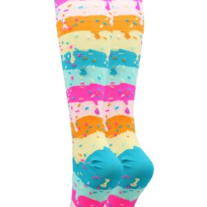 MadSportsStuff Rainbow Sprinkles Over the Calf Length Socks (Rainbow, Small)