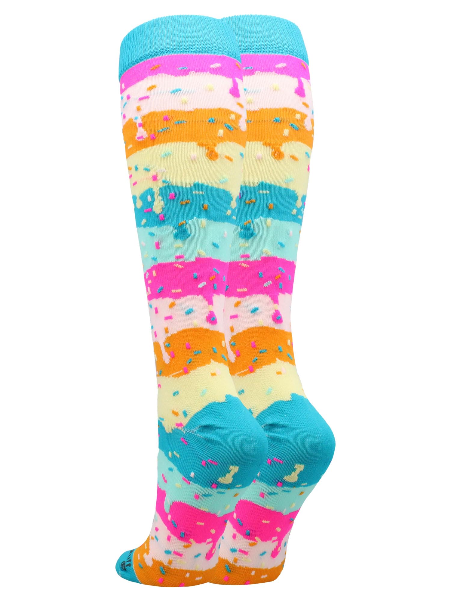 MadSportsStuff Rainbow Sprinkles Over the Calf Length Socks (Rainbow, Small)