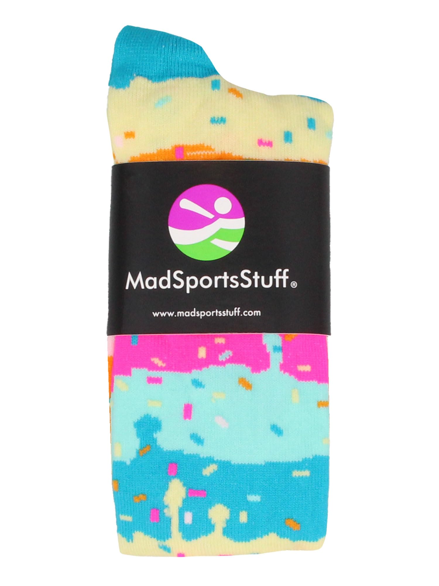 MadSportsStuff Rainbow Sprinkles Over the Calf Length Socks (Rainbow, Small)