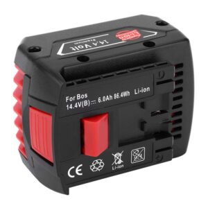 Wal front BAT607 Rechargeable Lithium Ion Ni-Cd Battery Replacement 14.4V for Bosch Cordless Power Tool Cordless Drill(6000mah)