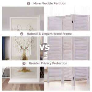 Happygrill 6-Panels Wooden Room Divider Folding Privacy Room Dividers Screen for Home Office, 5.5 Ft Tall