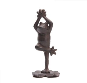 brasstar cast iron frog prince dance statue paperweight fantastic figurine garden lawn home office desk decor collectible gift ptwq014