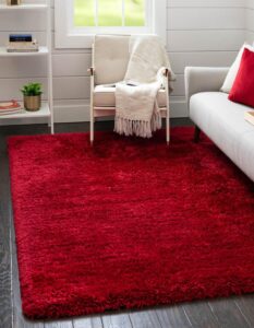 rugs.com infinity collection solid shag area rug 9' x 12' merlot shag rug perfect for living rooms, large dining rooms, open floorplans