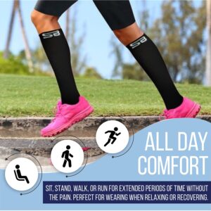 SB SOX 3-Pair Compression Socks (15-20mmHg) for Men & Women – Best Socks for All Day Wear! (S/M, 07 – Multi-color)