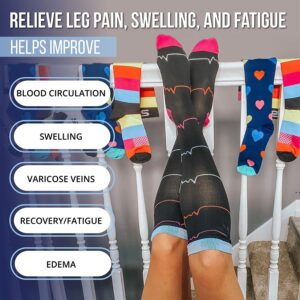 SB SOX 3-Pair Compression Socks (15-20mmHg) for Men & Women – Best Socks for All Day Wear! (S/M, 07 – Multi-color)