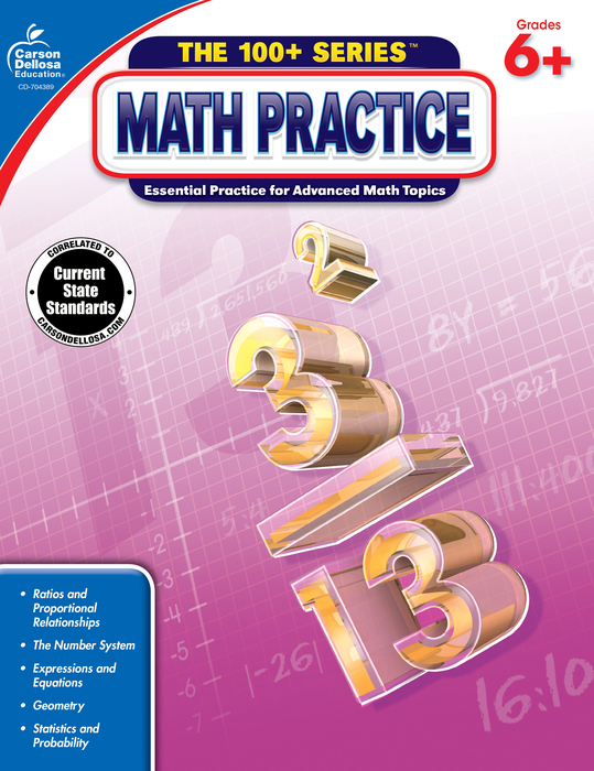 Carson Dellosa | The 100+ Series Math Practice Workbook | Grades 6–8, Printable