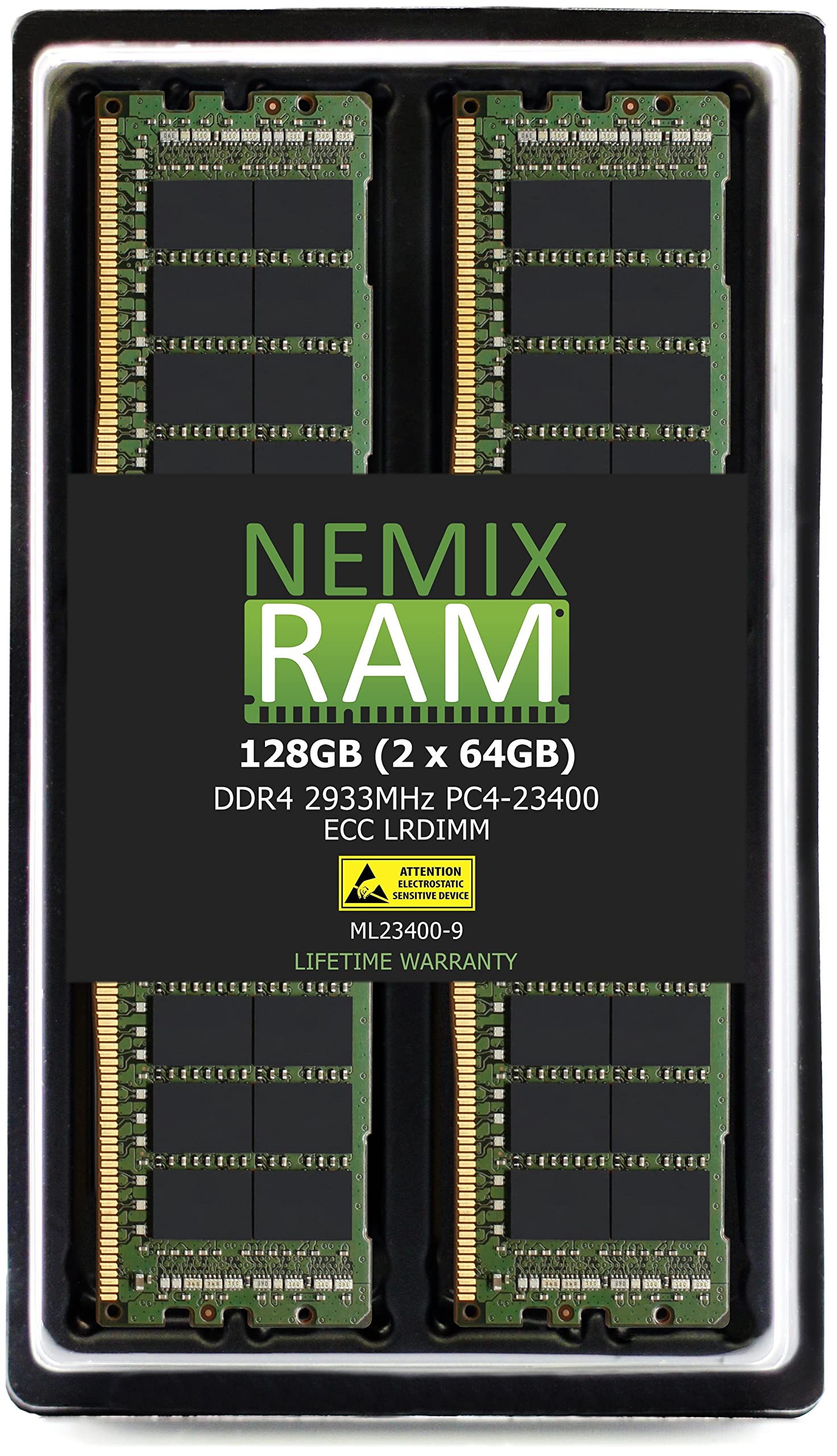 128GB 2x64GB DDR4-2933Mhz PC4-23400 288-Pin LRDIMM Memory for Apple Mac Pro 2019 7,1 by NEMIX RAM