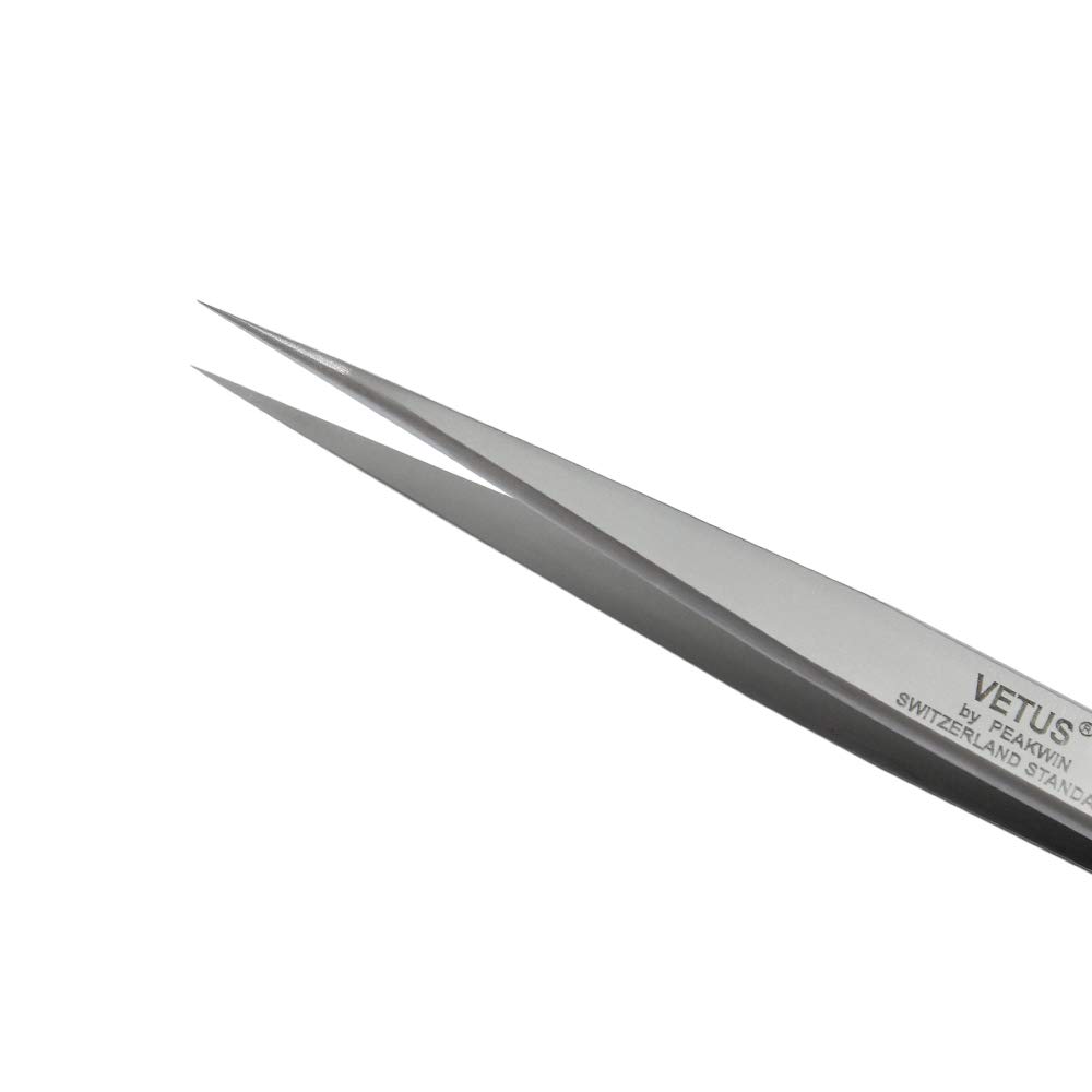 Vetus Tweezers,Non-magnetic Stainless Steel Pointed Tip Eyebrow Tweezers SA Series (00-SA)