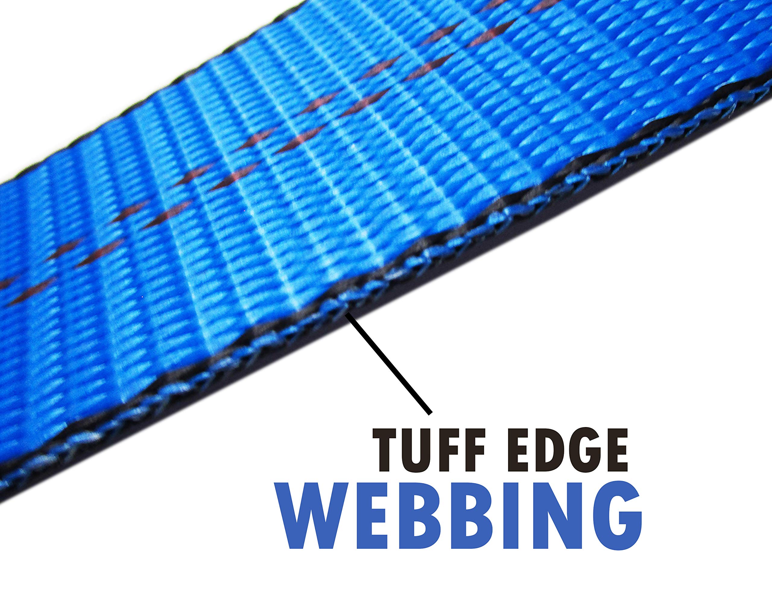 RuggedTow 2X USA Car Basket Straps Adjustable Tow Dolly DEMCO Wheel Net Set Flat Hook Standard Wheels Fits (14-20 Inches, Blue) Domestic