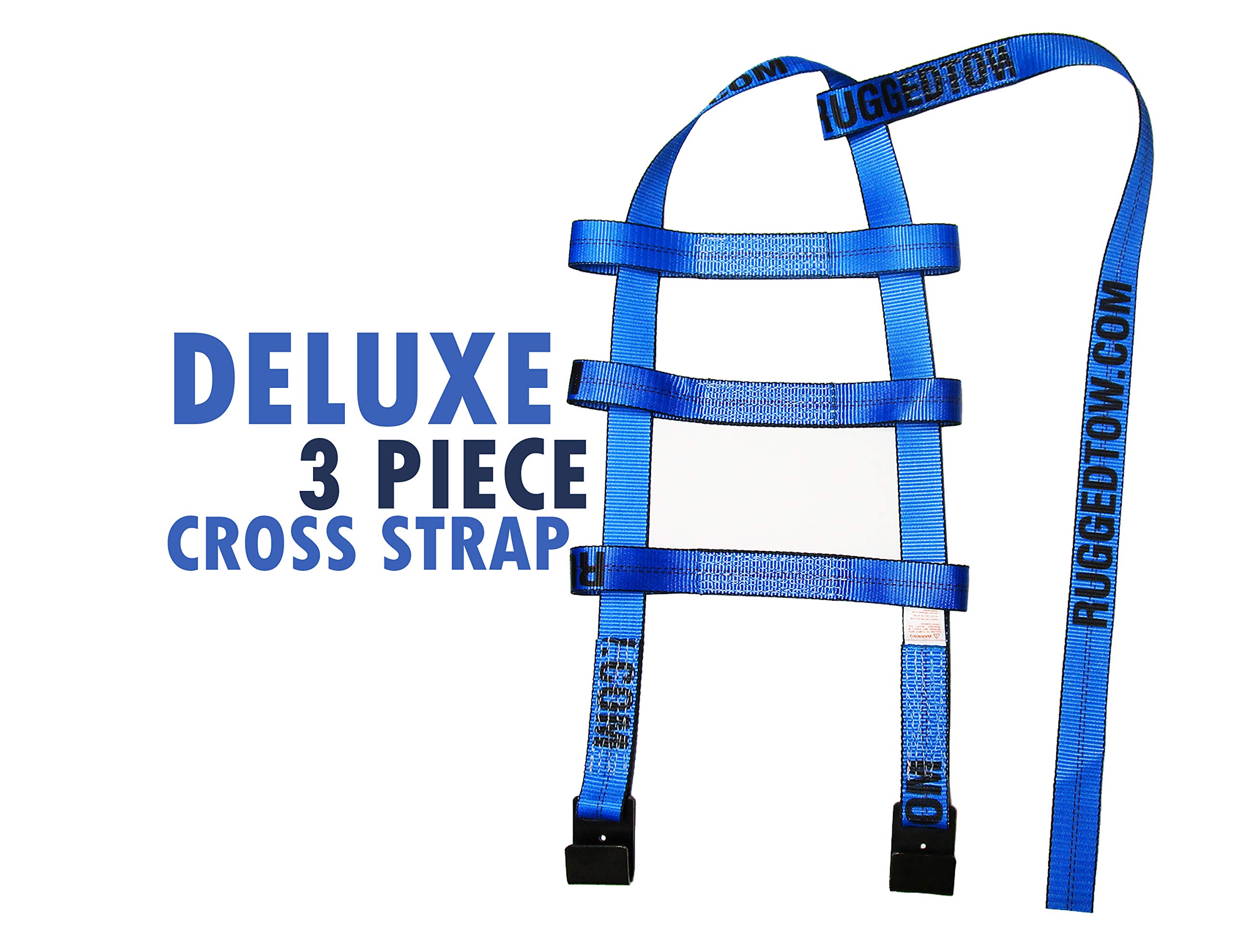 RuggedTow 2X USA Car Basket Straps Adjustable Tow Dolly DEMCO Wheel Net Set Flat Hook Standard Wheels Fits (14-20 Inches, Blue) Domestic