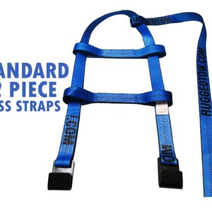 RuggedTow 2X USA Car Basket Straps Adjustable Tow Dolly DEMCO Wheel Net Set Flat Hook Standard Wheels Fits (14-20 Inches, Blue) Domestic