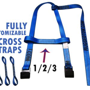 RuggedTow 2X USA Car Basket Straps Adjustable Tow Dolly DEMCO Wheel Net Set Flat Hook Standard Wheels Fits (14-20 Inches, Blue) Domestic