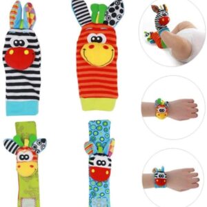 Baby Socks Wrist Rattles for Infants | Rattle Socks for Baby Girls & Boys (Zebra),Large