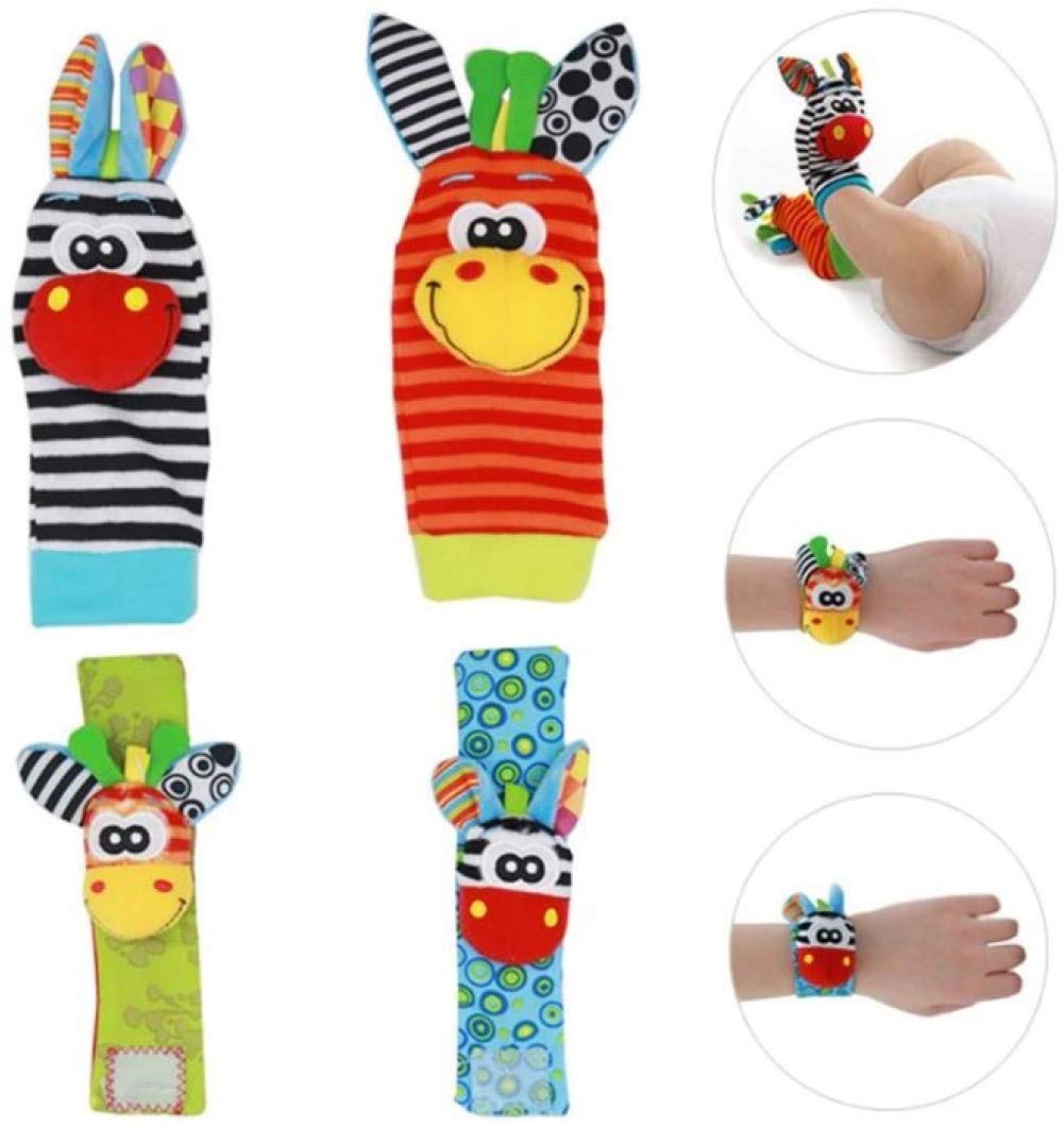 Baby Socks Wrist Rattles for Infants | Rattle Socks for Baby Girls & Boys (Zebra),Large