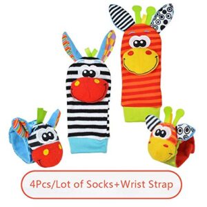 Baby Socks Wrist Rattles for Infants | Rattle Socks for Baby Girls & Boys (Zebra),Large