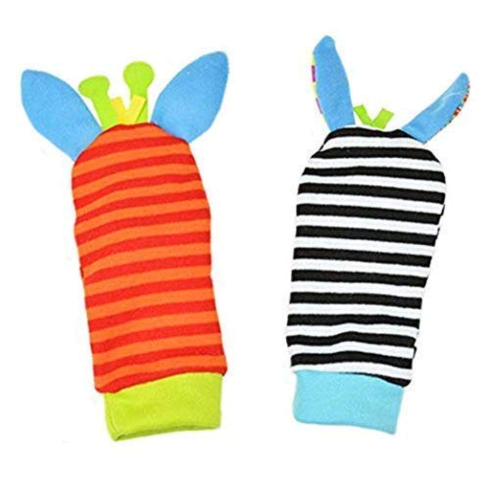 Baby Socks Wrist Rattles for Infants | Rattle Socks for Baby Girls & Boys (Zebra),Large