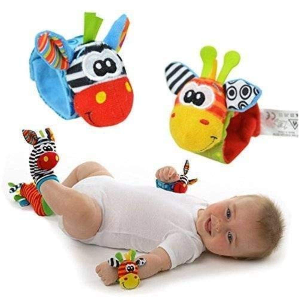 Baby Socks Wrist Rattles for Infants | Rattle Socks for Baby Girls & Boys (Zebra),Large