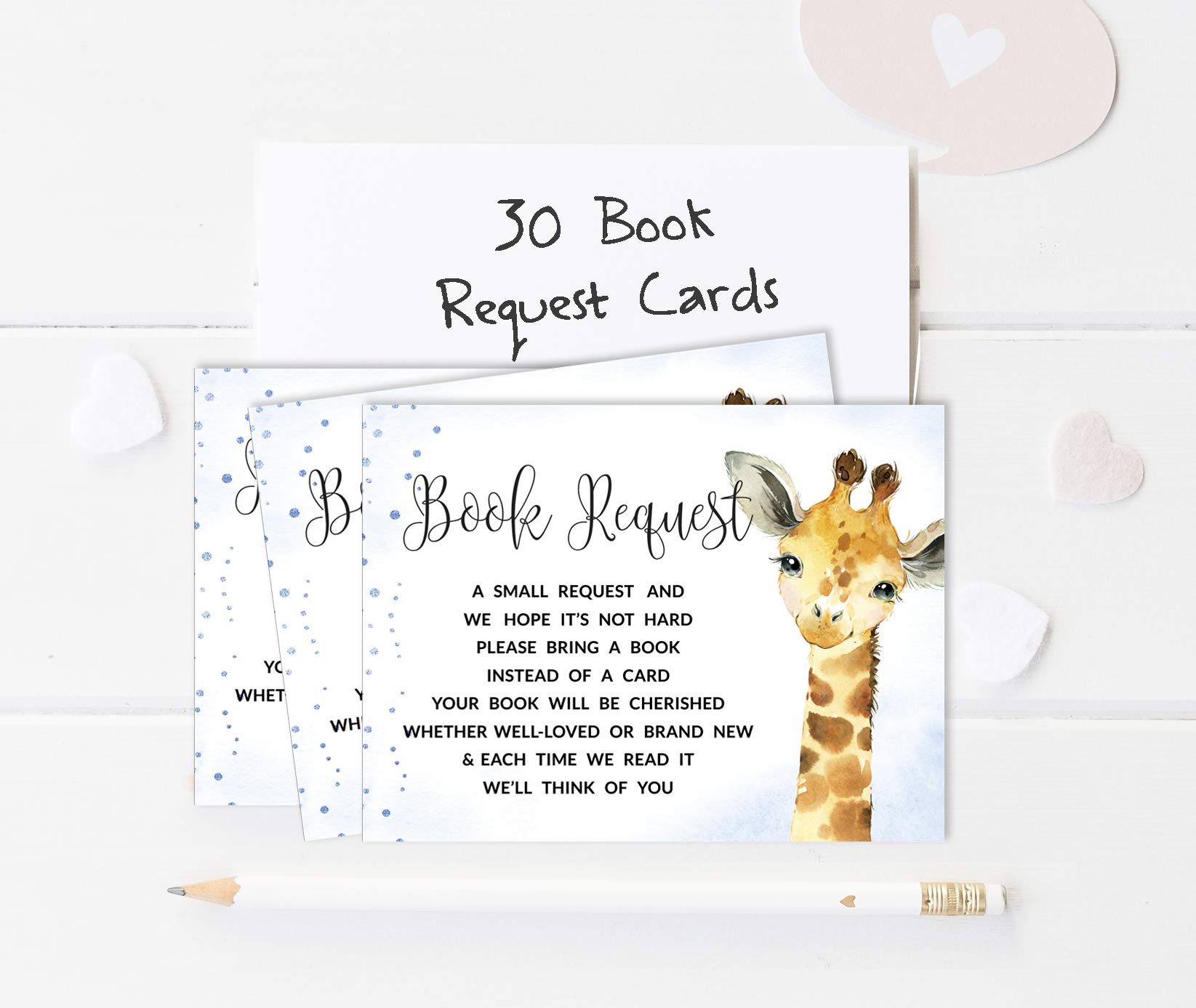 Inkdotpot 30 Books for Baby Shower Request Cards Bring A Book Instead of A Card Giraffe Jungle Animals Baby Shower Invitations Inserts Games