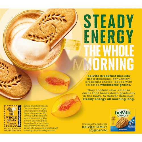 belVita Breakfast Sandwich Cinnamon Brown Sugar with Vanilla Creme Breakfast Biscuits, 30 Total Packs, 6 Boxes (2 Sandwiches Per Pack)