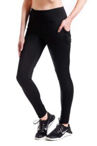 yogipace,side pockets,women's water resistant thick thermal fleece lined leggings warm winter tights,28",black,m