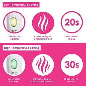 Grande Cosmetics LASH-LIFT Heated Lash Curler, Rechargeable and Travel Friendly, 2 Heat Settings, White