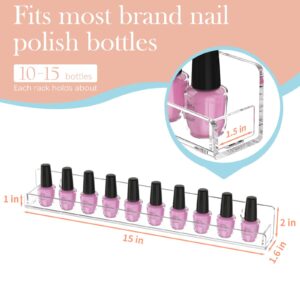 FEMELI Nail Polish Wall Rack: Acrylic Clear Nail Polish Shelves - 12pcs Nail Polish Wall Organizer Holder Display 15 Inch