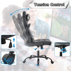 Massage Gaming Chair Ergonomic Office Chair High Back Desk Chair PU Leather Executive Chair with Lumbar Support Headrest Armrest PC Racing Computer Chair Task Rolling Swivel Chair, Camo