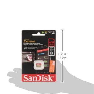 SanDisk 400GB Extreme MicroSDXC UHS-I Memory Card - C10, U3, V30, 4K, A2, Micro SD - SDSQXA1-400G-GN6MN