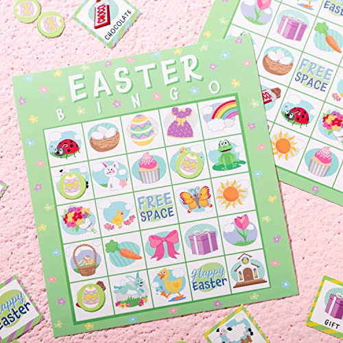 JOYIN 28 Players Easter Bingo Cards (5x5) for Easter Party Goodies Games, Kids School Classroom Gift, Indoor Family Activities, Basket Filler Stuffers.