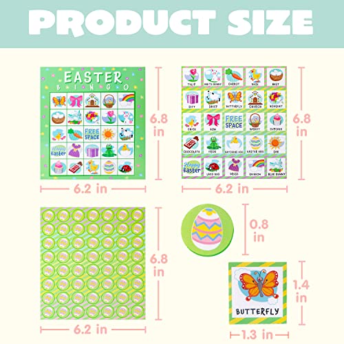 JOYIN 28 Players Easter Bingo Cards (5x5) for Easter Party Goodies Games, Kids School Classroom Gift, Indoor Family Activities, Basket Filler Stuffers.