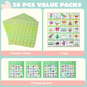 JOYIN 28 Players Easter Bingo Cards (5x5) for Easter Party Goodies Games, Kids School Classroom Gift, Indoor Family Activities, Basket Filler Stuffers.