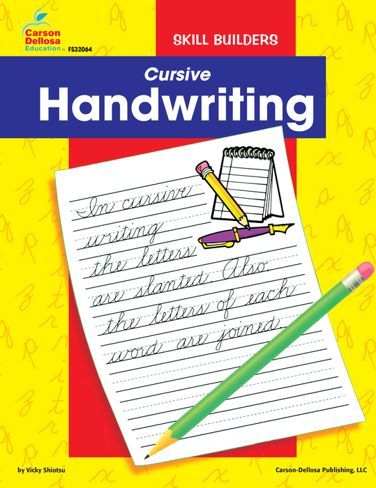 Carson Dellosa | Skill Builders Cursive Handwriting Workbook | Grades 2–4, Printable