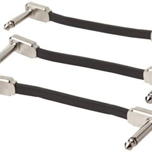 Ernie Ball Flat Ribbon Patch Cable 3-Pack, 3 in, Black (P06220)