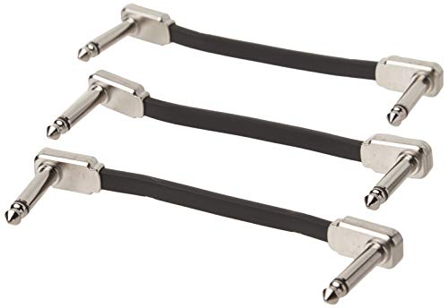 Ernie Ball Flat Ribbon Patch Cable 3-Pack, 3 in, Black (P06220)