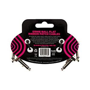 Ernie Ball Flat Ribbon Patch Cable 3-Pack, 3 in, Black (P06220)