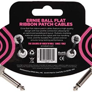 Ernie Ball Flat Ribbon Patch Cable 3-Pack, 3 in, Black (P06220)