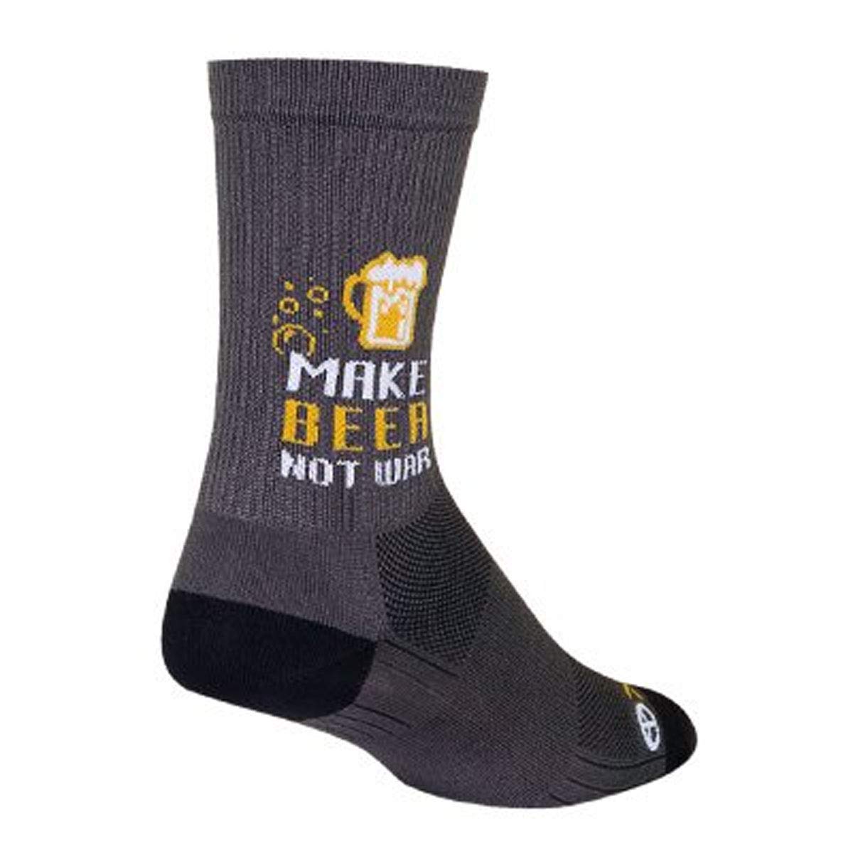 SOCK GUY SGX BEERNOTWAR SOCKS 6" SS22 GRAY/BLACK L/XL