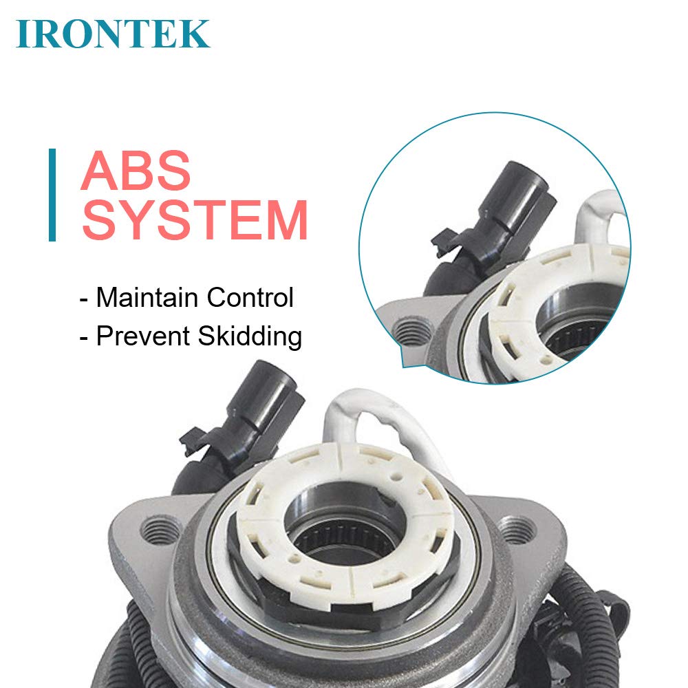 IRONTEK 515027 Front Wheel Bearing and Hub Assembly (5lug 4WD w/ABS) fits 1998-2000 for Ford Ranger 1998-200 for Mazda B4000 1PCS